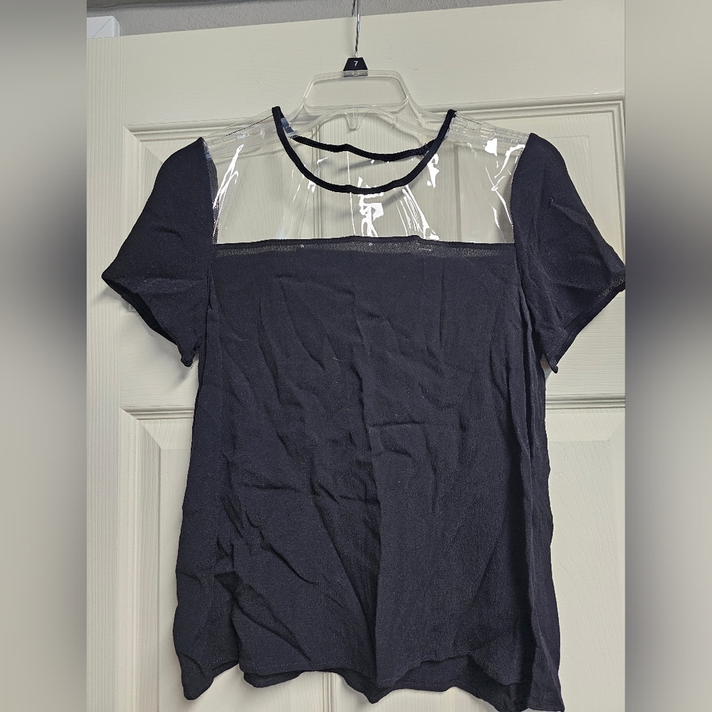 Nastygal black flowy top size Small